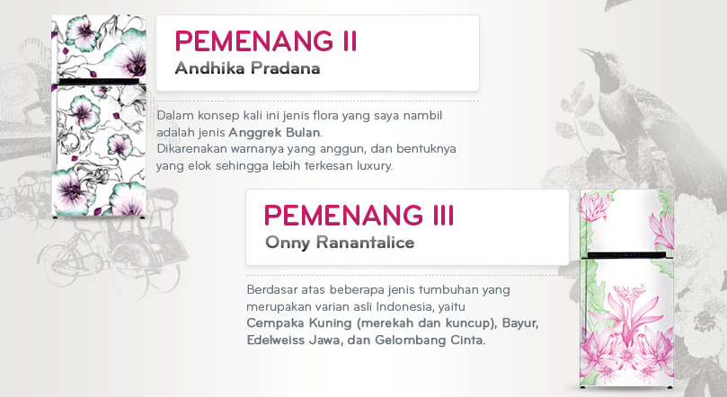 Pemenang II dan III LG Design Competition kategori Lemari Pendingin - Andhika Pradana dan Onny Ranantalice