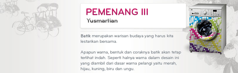 Pemenang III LG Design Competition Kategori Mesin Cuci - Yusmartian