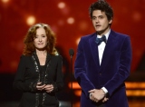 Bonnie Raitt and John Mayer on the 55th Annual GRAMMY Awards on Feb. 10 in Los Angeles