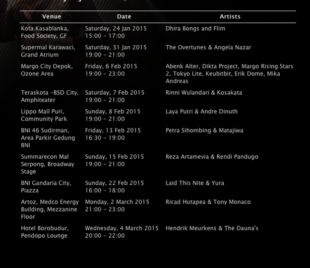 Jadwal Jazz On The Move (JJOTM)